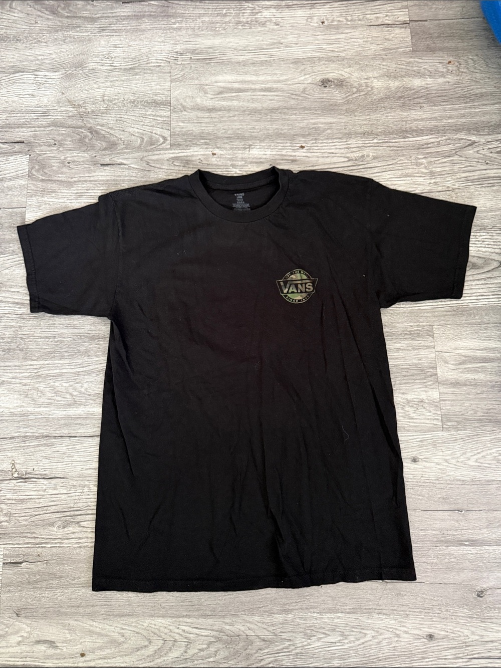 Vans Black Short Sleeve Tee with Subtle Chest Logo